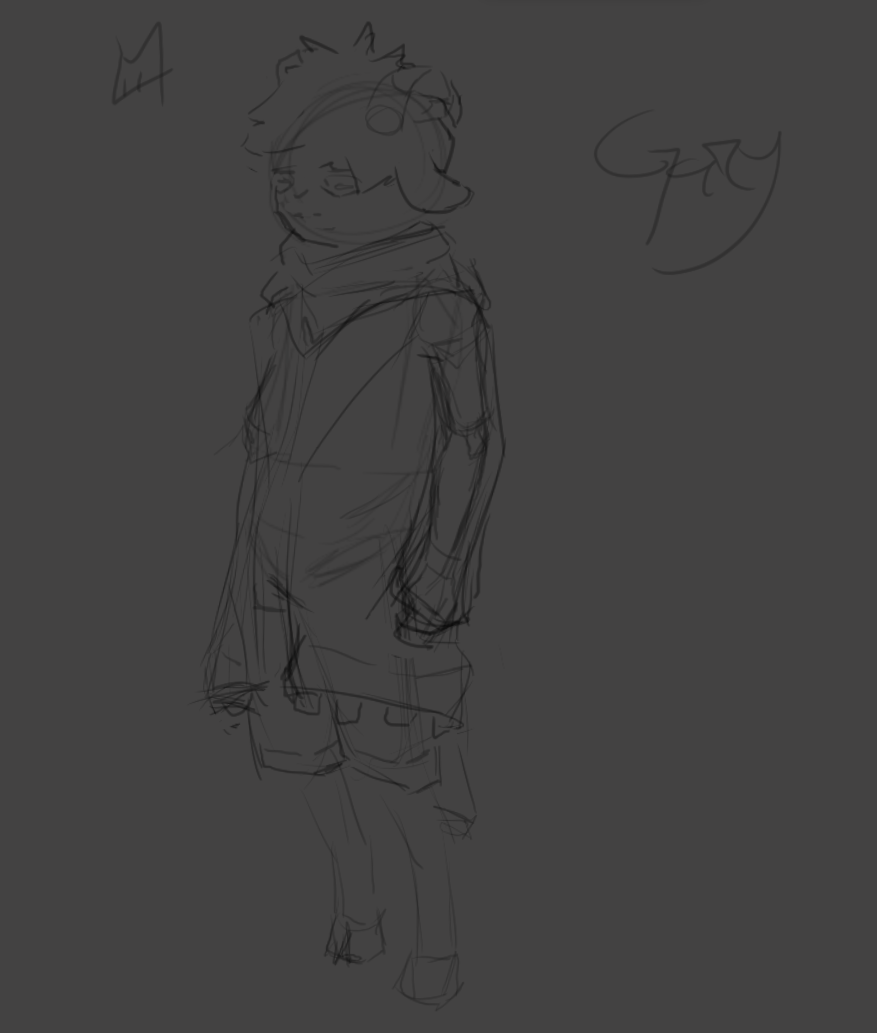 Unfinished character sketch - Gift for Gary